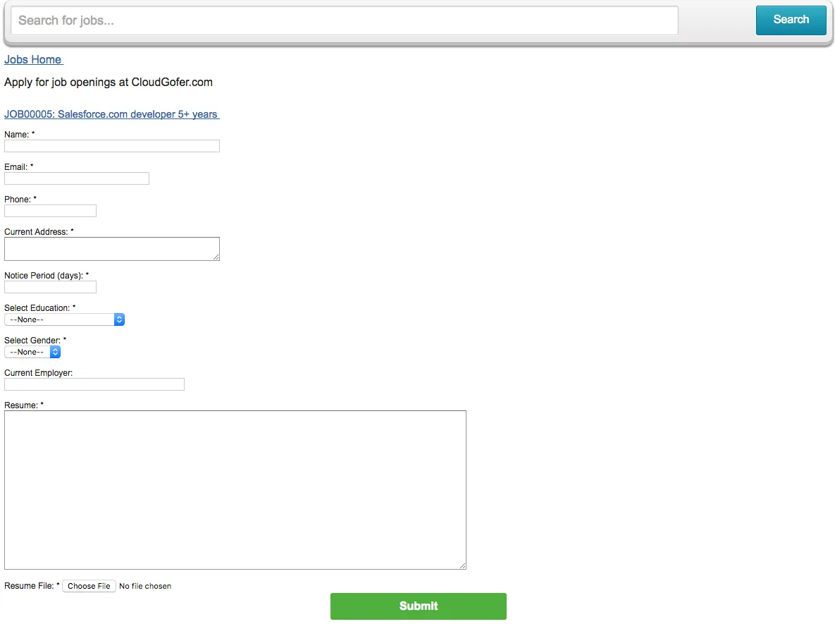 Applicant form