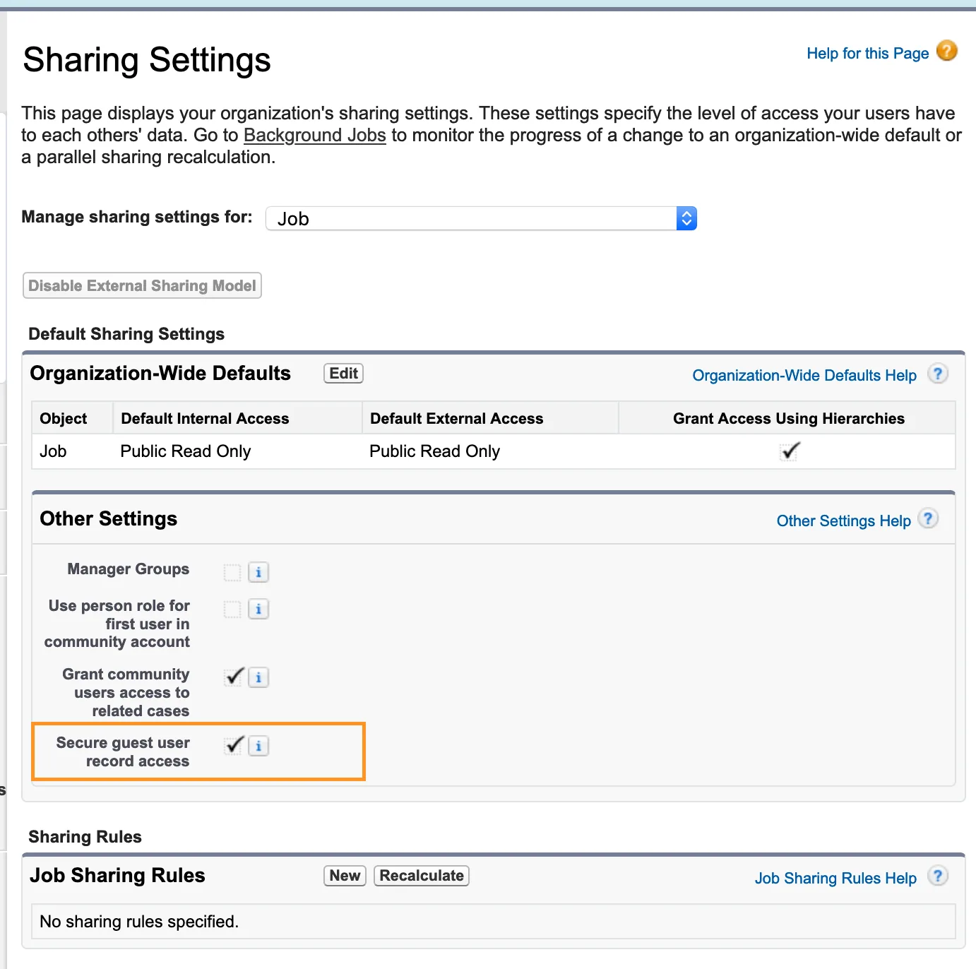 Secure guest user record access